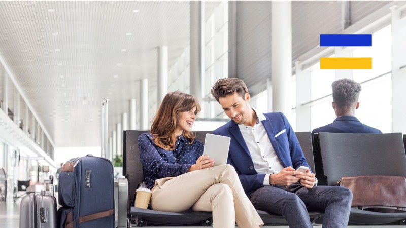 Couple in an airport